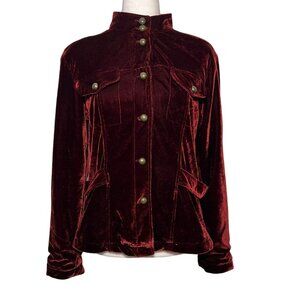 Vintage Victorian High Neck Gothic Velvet Witchy Whimsigoth Steampunk Top Small